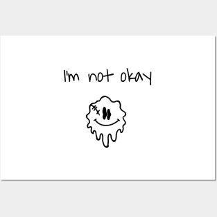 I’m not okay , broken smiley , acid smile Posters and Art